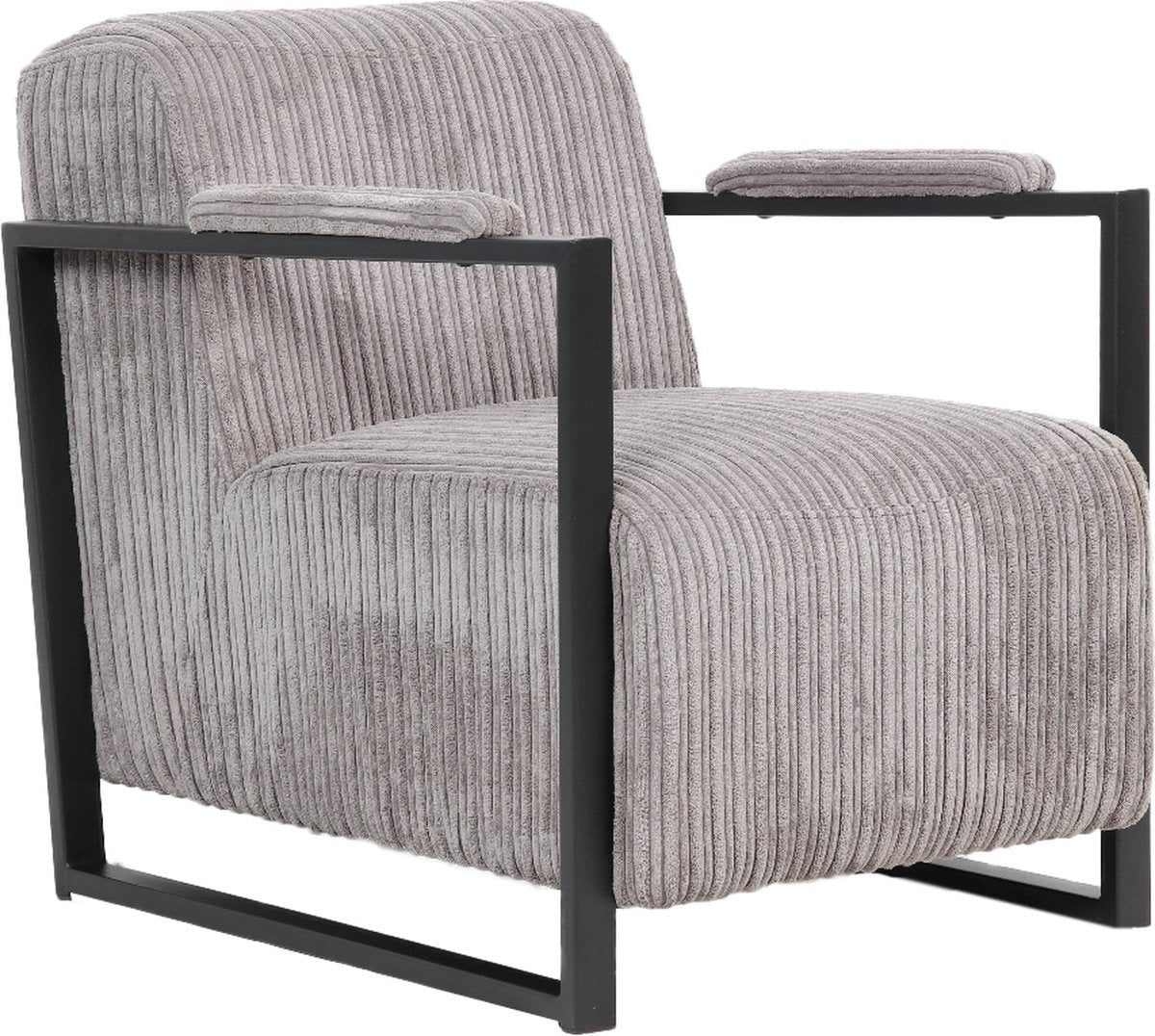 Happyment Fauteuil Veno - Voor binnen - Lichtgrijs - Loungestoel met hoofdkussen - Volwassenen - Loungezetel - Modern