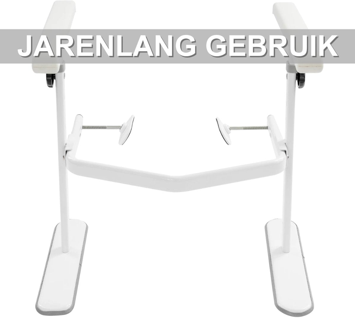 Toiletveiligheidsbeugel - Voor Badkamer en Toilet - Stevige Handgreep voor Extra Ondersteuning - Wit Metaal