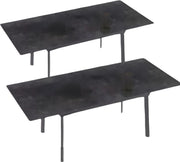 Eettafel Grandiose - 8-10 Personen Gesinterde Stenen Eettafel - 180 cm Uitschuifbare Keuken Eettafel voor Kerst - Metalen Frame