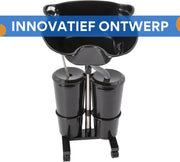 Mobiele wasbak - Haarwasbak - Wastafel - Kapper - Mobiele thuiskapper - In Hoogte Verstelbaar - Diepe Wasbak voor Thuis, Kapper & Schoonheidssalon/Spa - Zwart