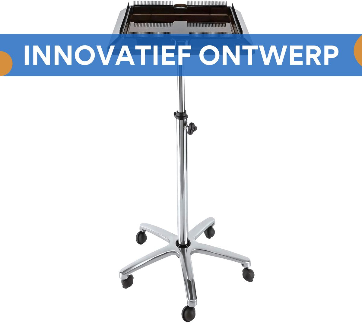 Kapperswagen - Rolwagen - op Wielen - Voor Salons en Thuisgebruik - met Afneembaar Dienblad - Kunststof en Metaal - Zwart
