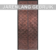 Thermische gordijnen - Isolerend - Bruin - Voor deuren in huis of kantoor - Magnetisch - 95x210cm