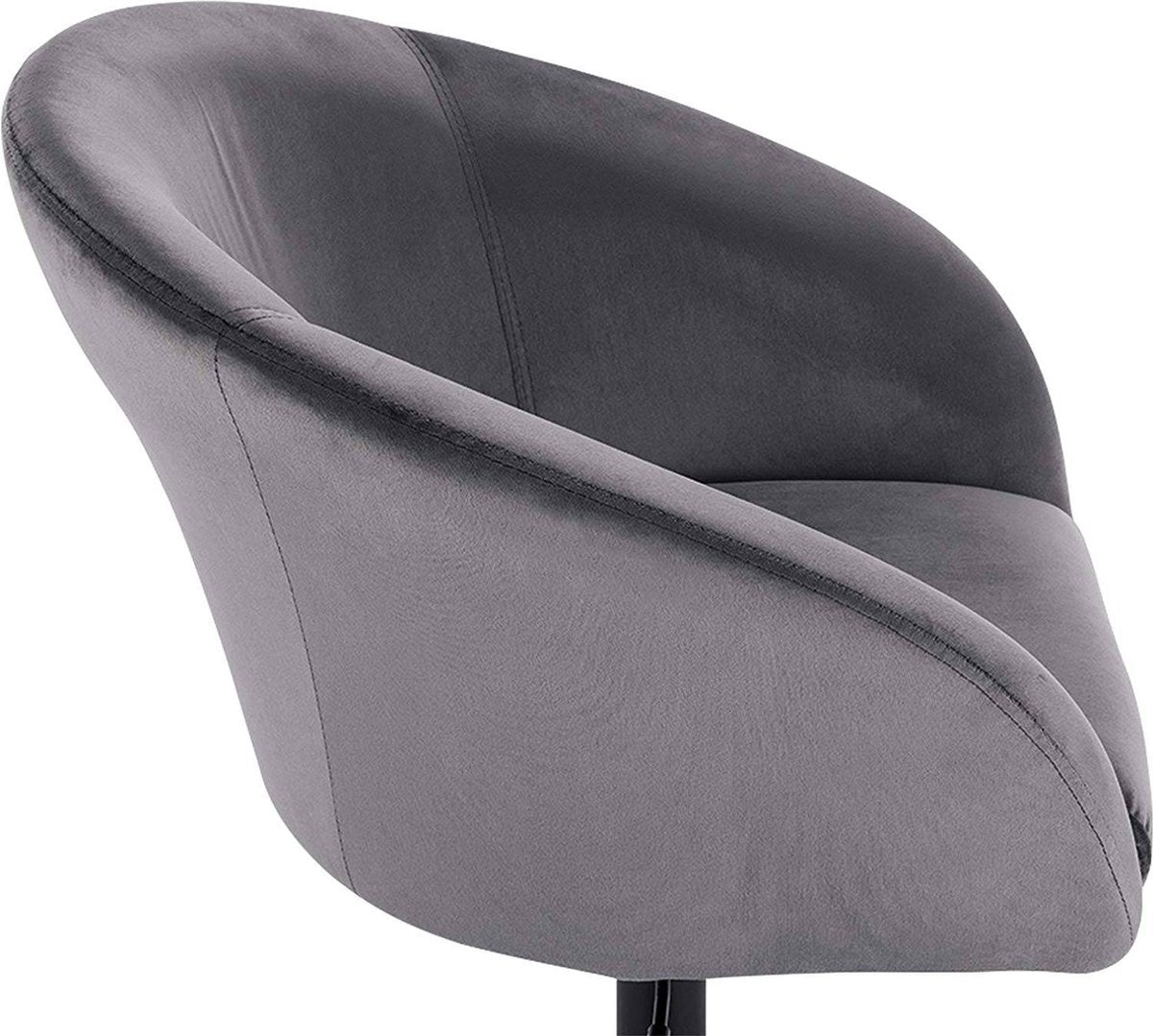 Barkruk Nero Deluxe - Industrial - Donkergrijs - Barkrukken set van 1 - Barstoel Kruk - Barstoelen met rugleuning - Keukenstoel - In hoogte verstelbaar - Velvet