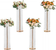 Bloemenstandaard - Tafellamp look - Set van 4 - 20x20x90cm - IJzeren Plantenstandaard - Bijzettafels - Plantenstandaard