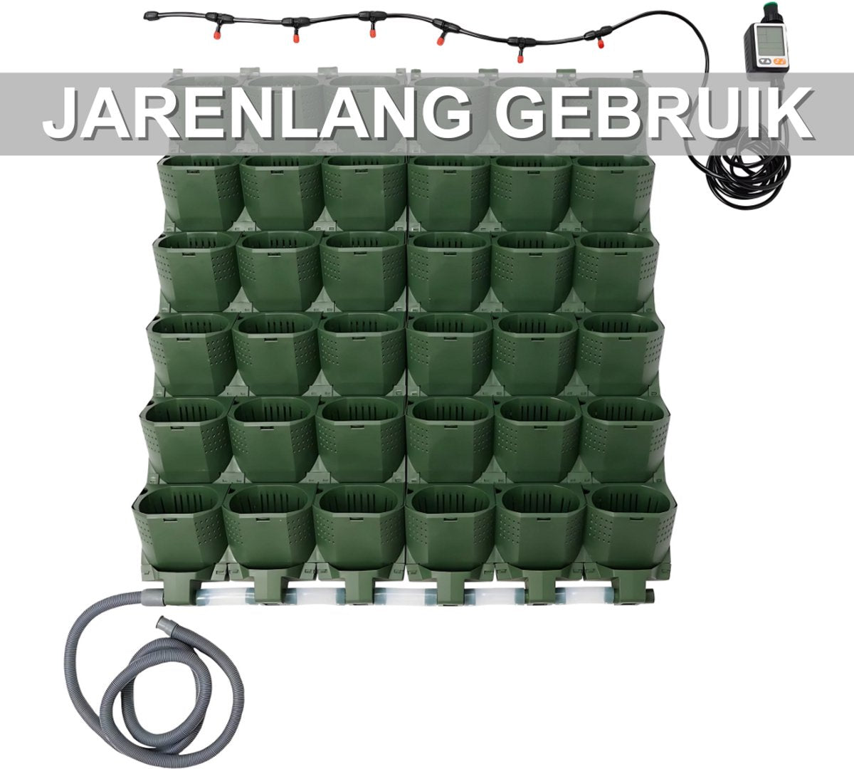 Automatische wandbloempot - zelfwaterende bloempot - Groen - Voor binnen- en buitenplanten - Besproeiingssysteem met zelfirrigatie - Muurbevestiging