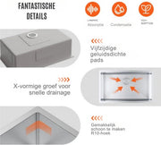 Inbouwwastafel - Spoelbak keuken - RVS wastafel - 230 mm Diepte - Inbouw gootsteen - Afvoerset - Inbouwspoelbak