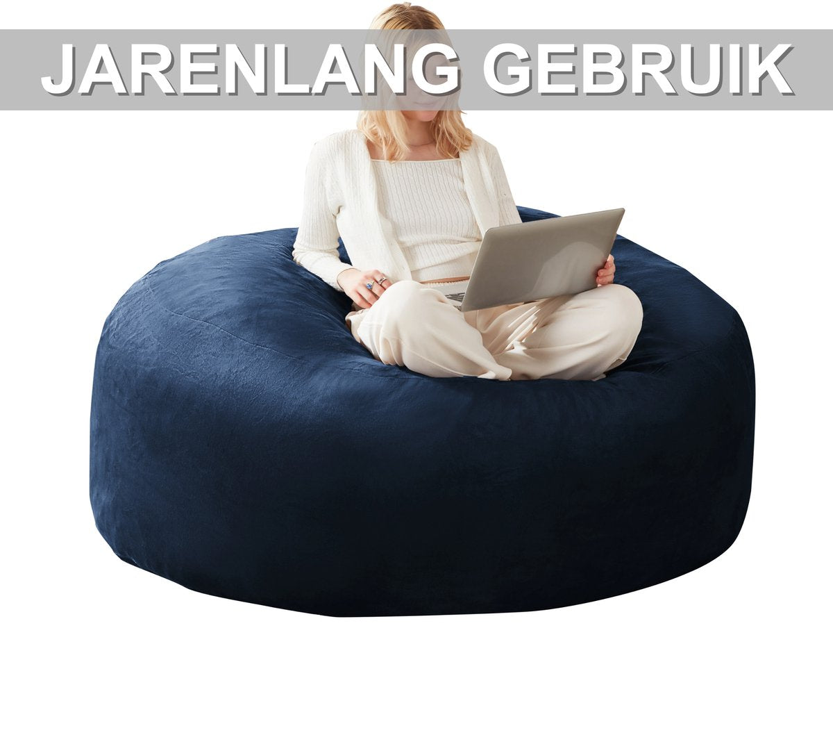 Zitzak Volwassenen – Loungestoel - Voor Slaapkamer & Balkon – Blauw