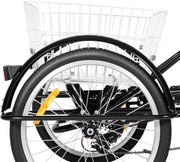 Driewieler Lissabon - 8 versnellingen - Fiets voor volwassenen en senioren - 20 Inch - Opvouwbare Trike - Met mand - Voorrem - Zwart