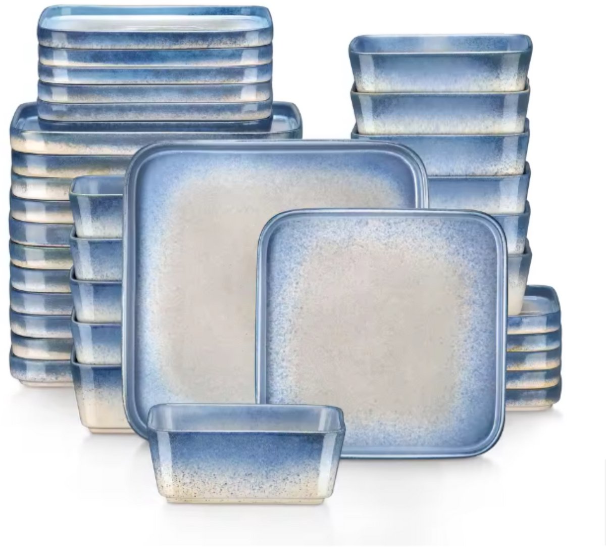 Vittoria Serviesset - 36 delig - 12 persoons - Dussy Blauw - Dinerborden - Bordenset - Diepe borden - Ontbijtborden - Servies - Keukenservies