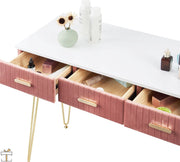 Happyment Kaptafel Deluxe - Inclusief spiegel en krukje - Roze - Kinderen & volwassenen - Make up tafel voor meisjes - Black friday - Kerstcadeau