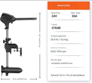Elektromotor met regelaar- 24V Buitenboordmotor - Vaarbewijsvrije Bootmotor - elektrisch- 1500-1700rpm met Versnellingen