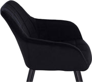 Happyment Stoel Spectral - Eetkamerstoel - Zwart Velvet - Zwarte Metalen poten - set van 1 - Zithoogte 47cm - deluxe