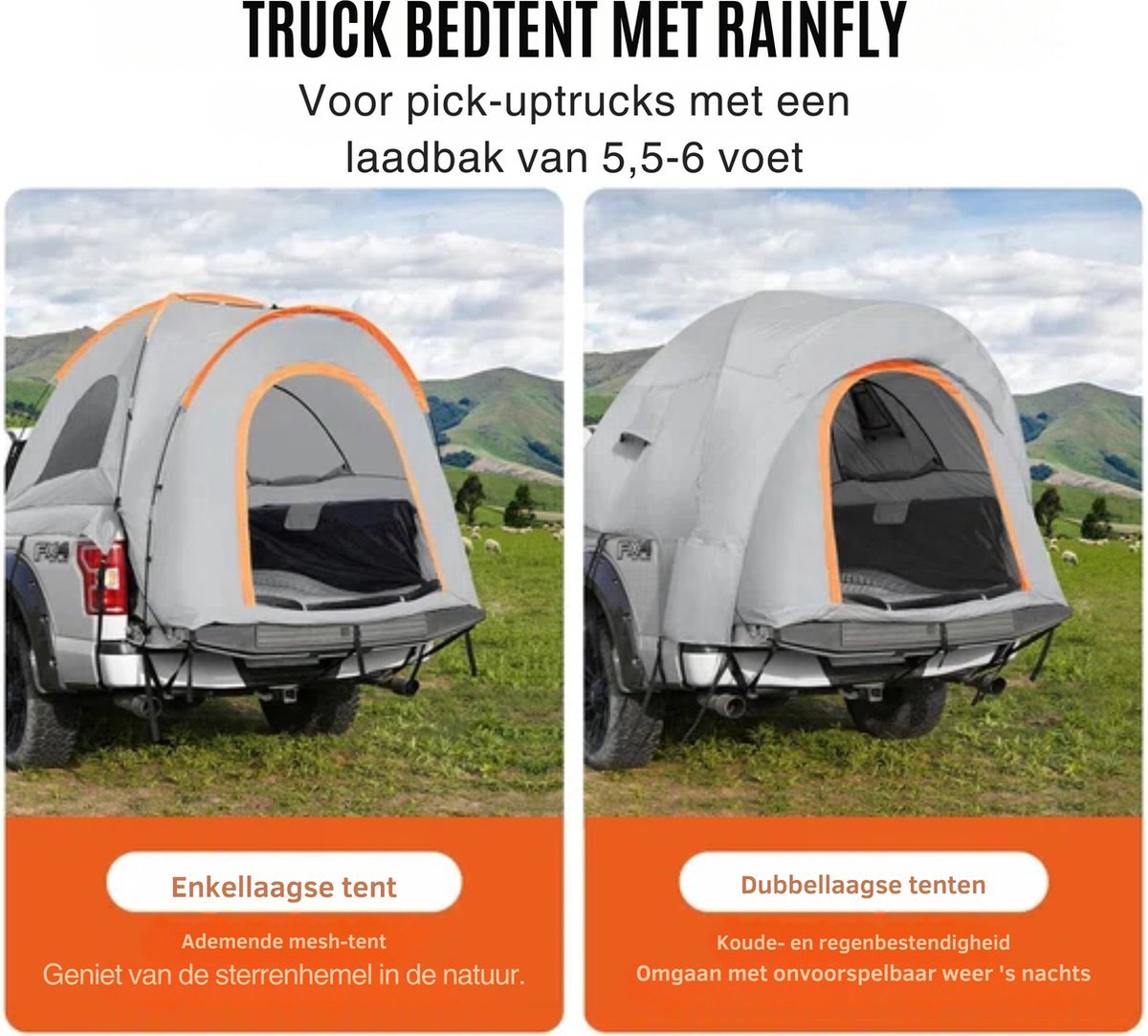 Happyment Daktent Auto - Trucktent - Inklapbaar - Geschikt Voor waterdicht