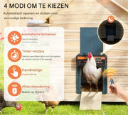 Kippendeur automatisch - Kippenluik - Chickenguard - Hokopener - Kippenhokopener - Kippendeur - 21x26cm - Met afstandsbediening