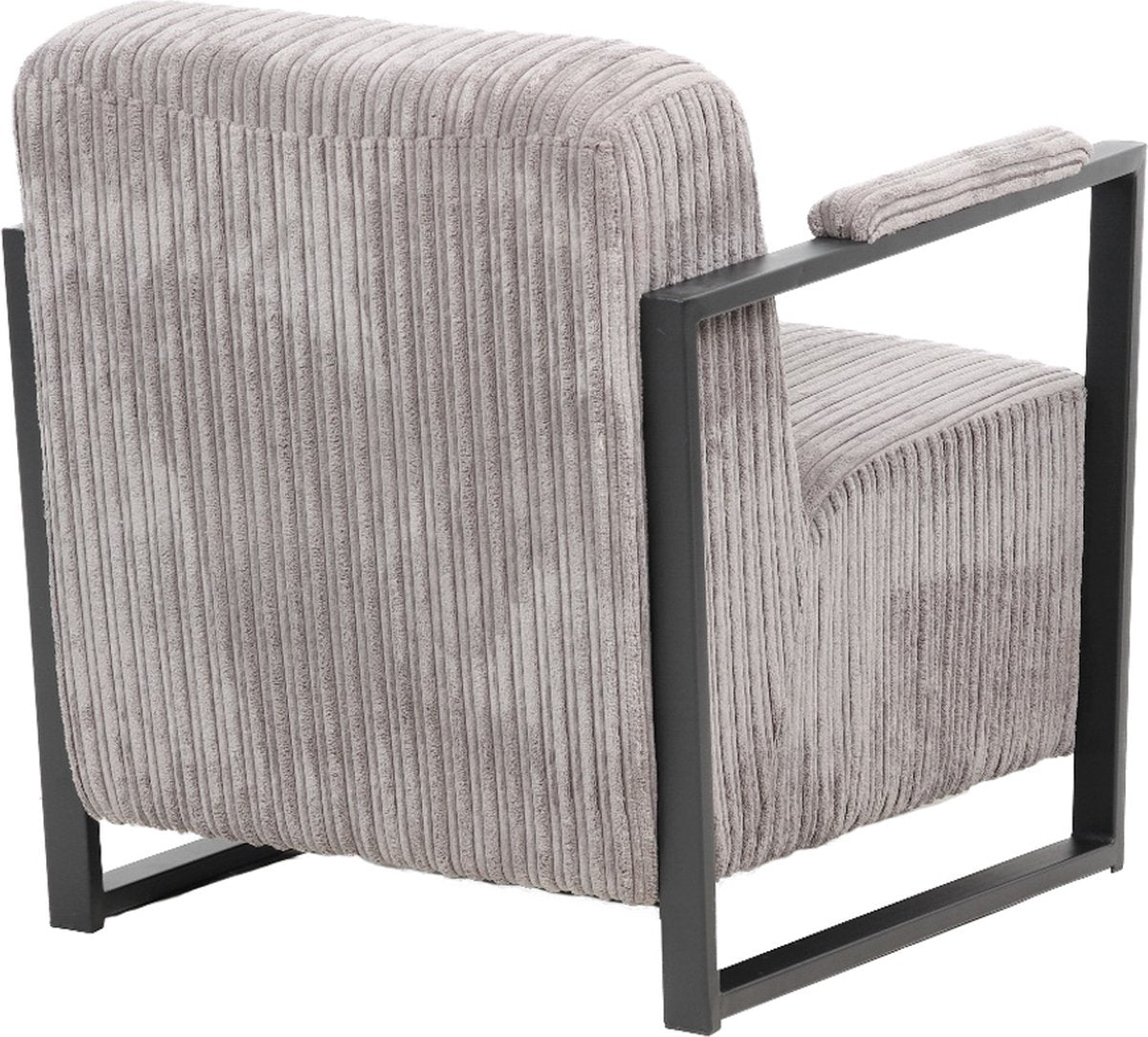 Happyment Fauteuil Veno - Voor binnen - Lichtgrijs - Loungestoel met hoofdkussen - Volwassenen - Loungezetel - Modern