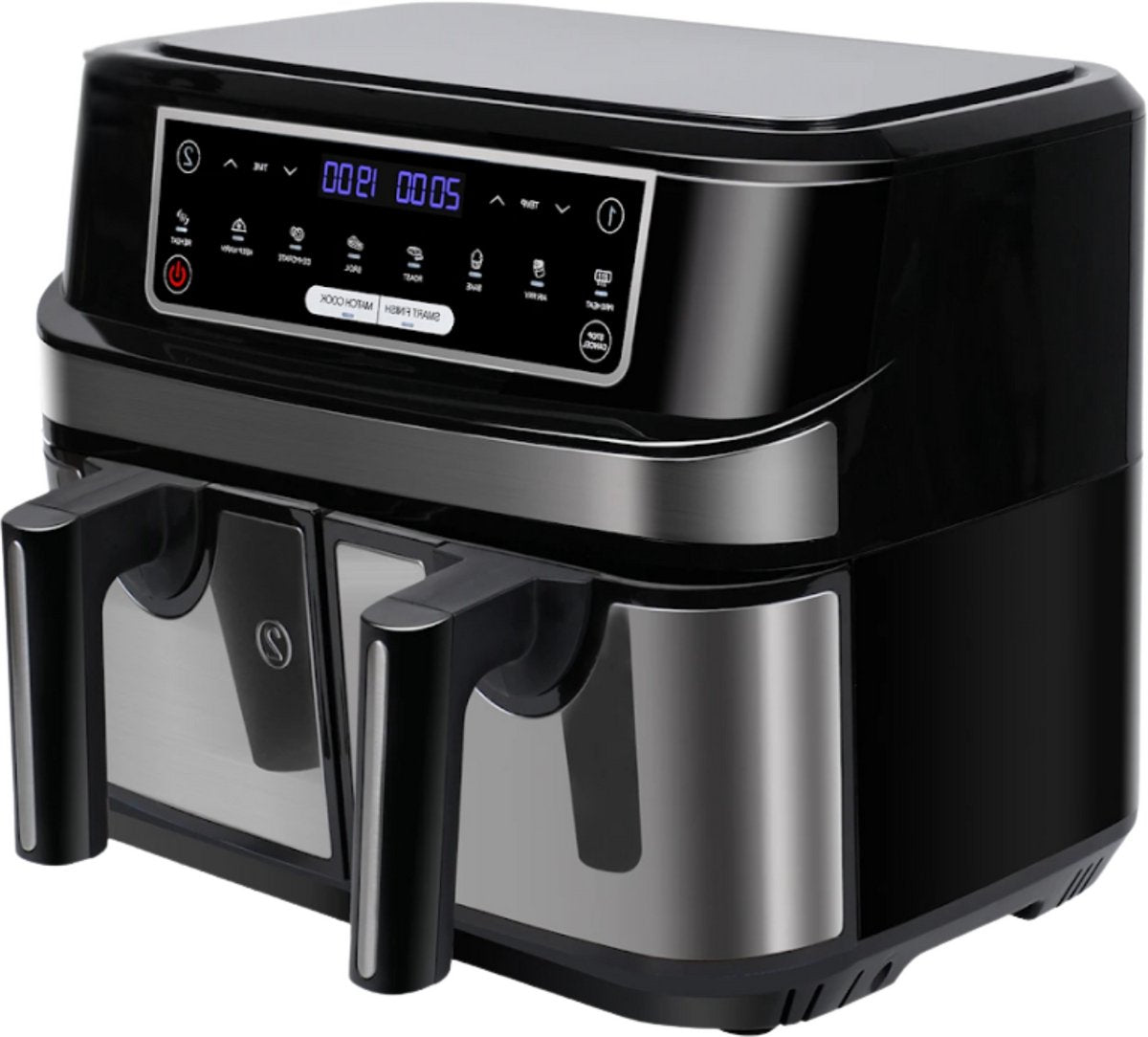 Mini oven - Grill rooster - Bakplaat - Airfryer - Voor Gezinsmaaltijden en Efficiënt Koken - 6-in-1 Slim Design met Dubbele Manden - 10 QT, Ruimtebesparend