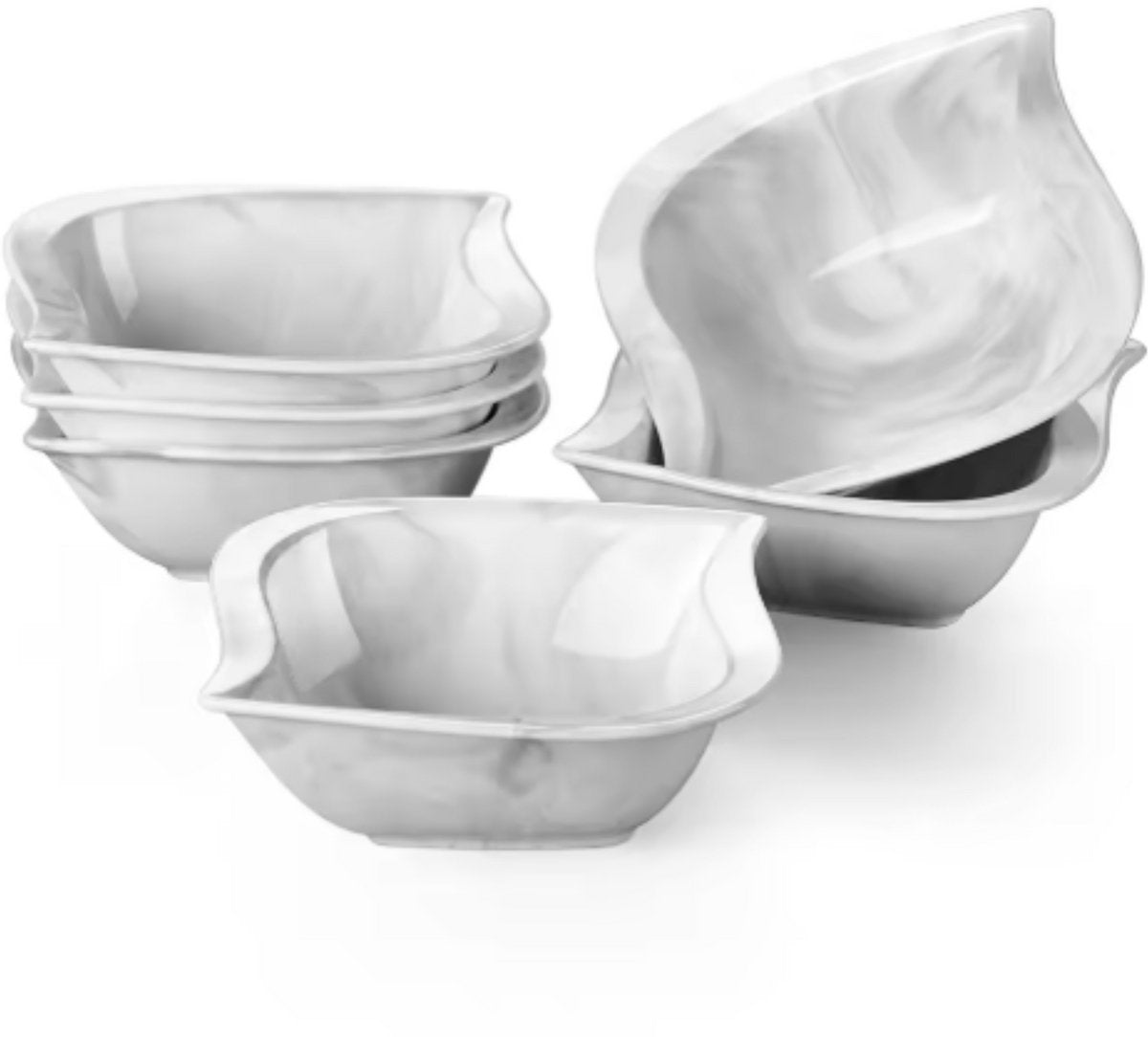 Opal Elegant Dinerborden – 6 persoons – 6 delig – Grijs Keramisch – Serviesset – Breakfast Plates