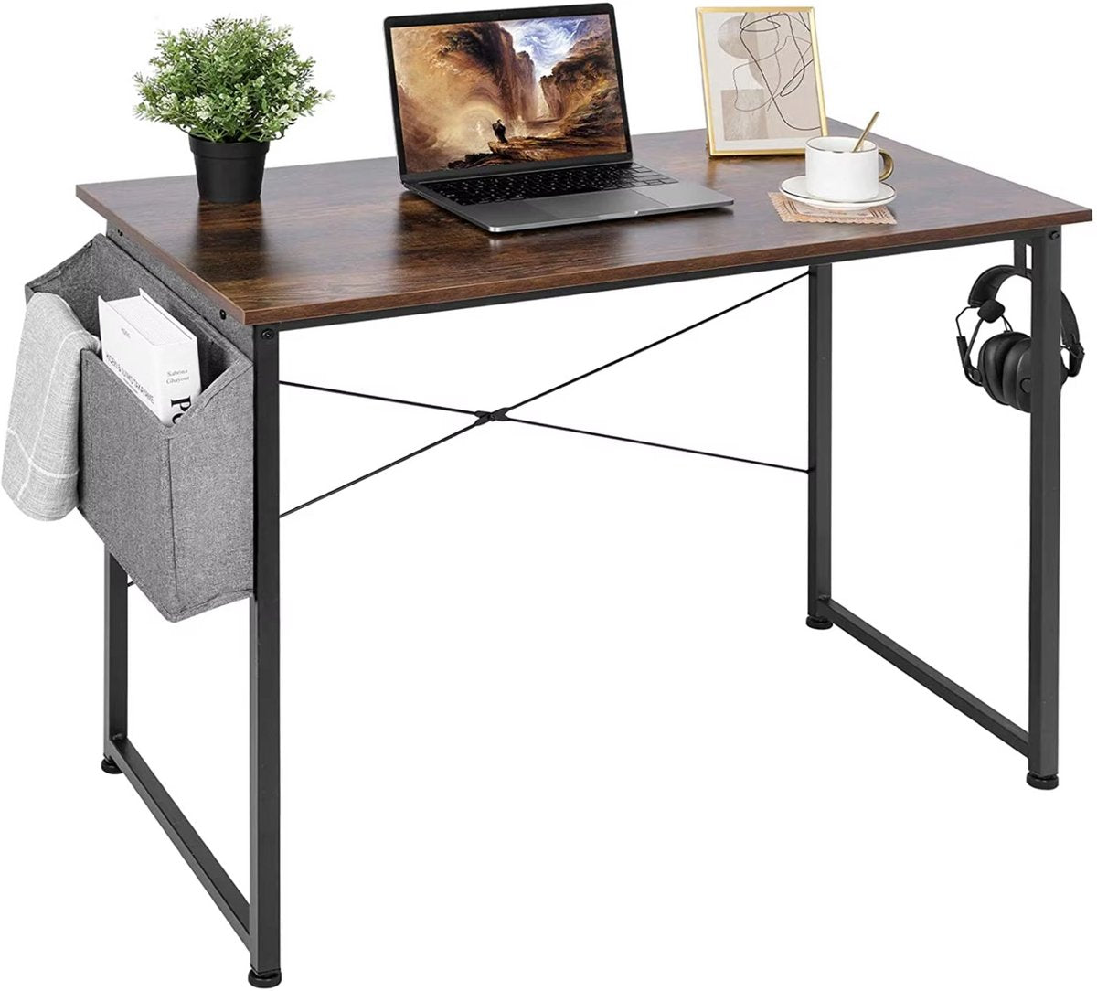 Bureau Bruno - Met opbergvak - Voor Computer, PC en Laptop - Volwassenen - Thuiskantoor - 120cm