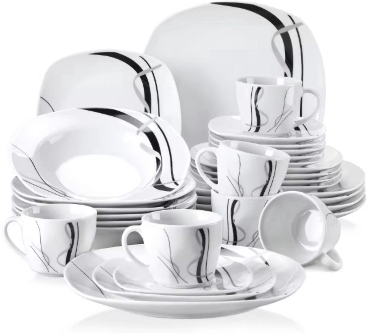Regal Ovenschaal - 30 delig - 4 persoons - Wit - Dinerborden - Bordenset - Diepe borden - Ontbijtborden - Servies - Keukenservies – Kleurrijke presentatie