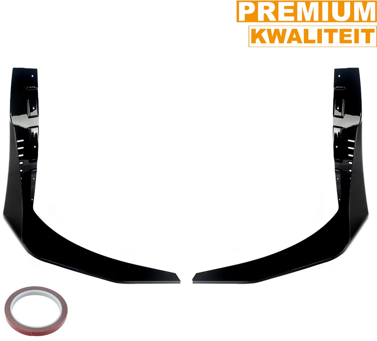 Front Splitter Winglets - Stage 3 - Gloss Zwart - Voor Corvette C7 Z06 (2014-2019) - Auto Accessoires