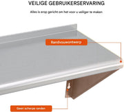 Horeca kruidenrek - Wandrek voor kruidenpotjes - Ophangbaar - 180kg belastbaar - Hangend Plankrek