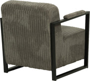 Happyment Moderne Fauteuil - Voor binnen - Grijs - Loungestoel met hoofdkussen - Volwassenen - Loungezetel - Modern