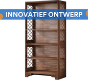 Boekenkast Nero - Bruin - Met 6 Lagen - Boekenrek Opbergrek - Voor Woonkamer, Slaapkamer of Kantoor