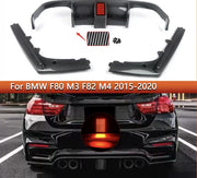 Diffuser LED Dravix - Achterbumper Diffuser Lip met LED - Voor BMW F80 M3/F82 M4 (2015-2020) - Koolstofvezel - Auto accessoires