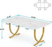 Eettafel Nulia - 160cm - Voor 4-6 Personen - Voor Keukentafel en Eetkamer - Wit