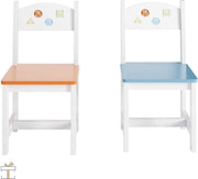 Bolt Edge Kindertafel - Wit/Blauw/Oranje - Met 2 Stoeltjes - Kinderbureau