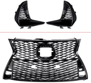 Grillekit Veltrix - Voorgrille - Gloss Zwart - Voor Lexus IS250/IS350 F Sport (2017-2022) - Boven & Onder - Auto Accessoires