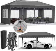 Luxe partytent - Opvouwbaar - Met zijwanden - Zwart - 300x600cm - Easy up - Paviljoen - Waterdicht weerbestendig - In hoogte verstelbaar