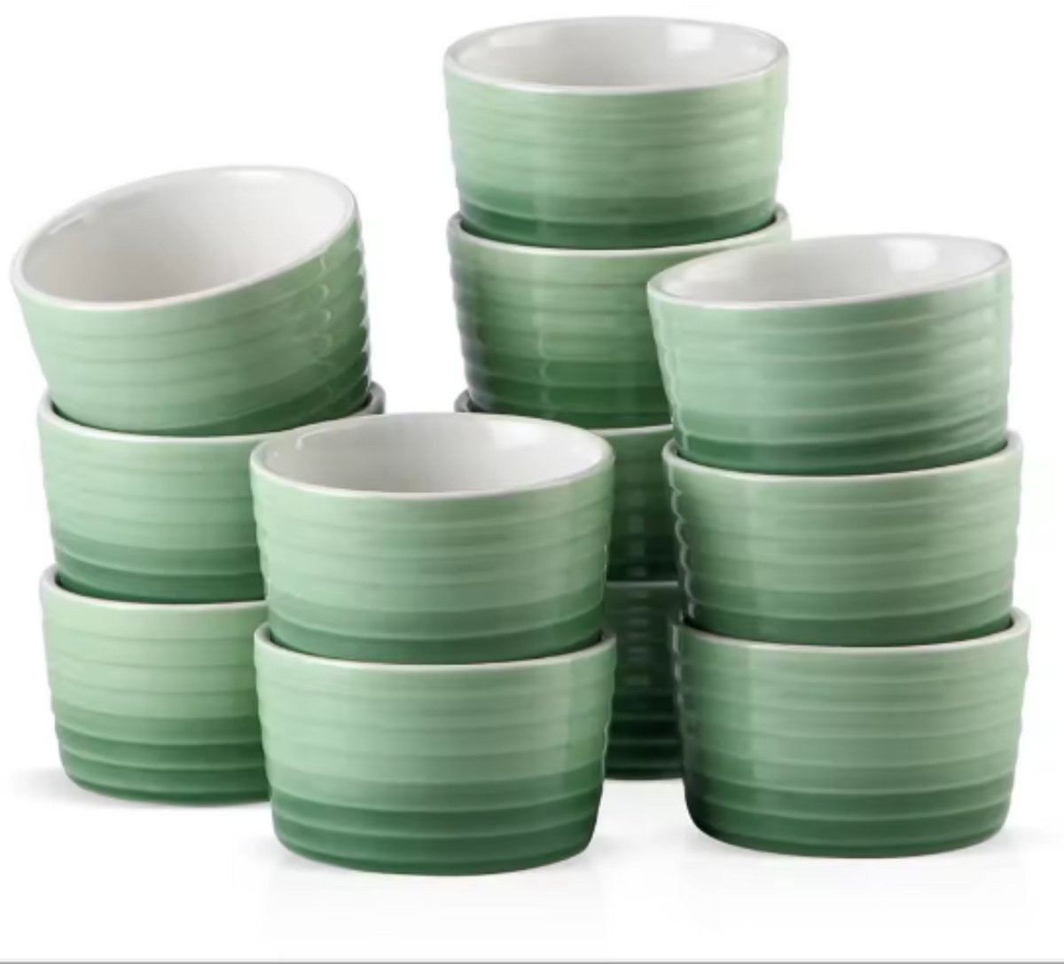 Gilded Bordenset – 12 delig – Groen Keramisch – Serviesset – Breakfast Plates