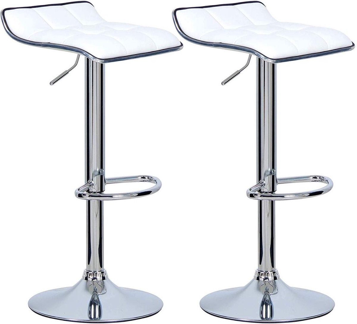 Barkrukken - Wit - Verstelbaar - Zithoogte 62-84cm - Set van 2