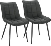Eetkamerstoelen - Donkergrijs - Keukenstoelen - Set van 2 - Kuipstoel - Woonkamer