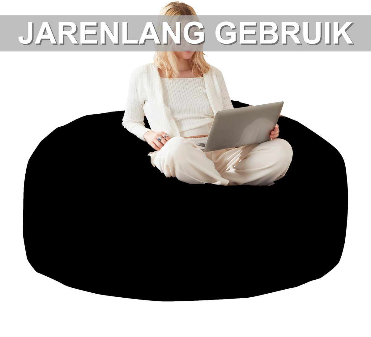 Zitzak Volwassenen – Loungestoel - Voor Slaapkamer & Balkon – Zwart
