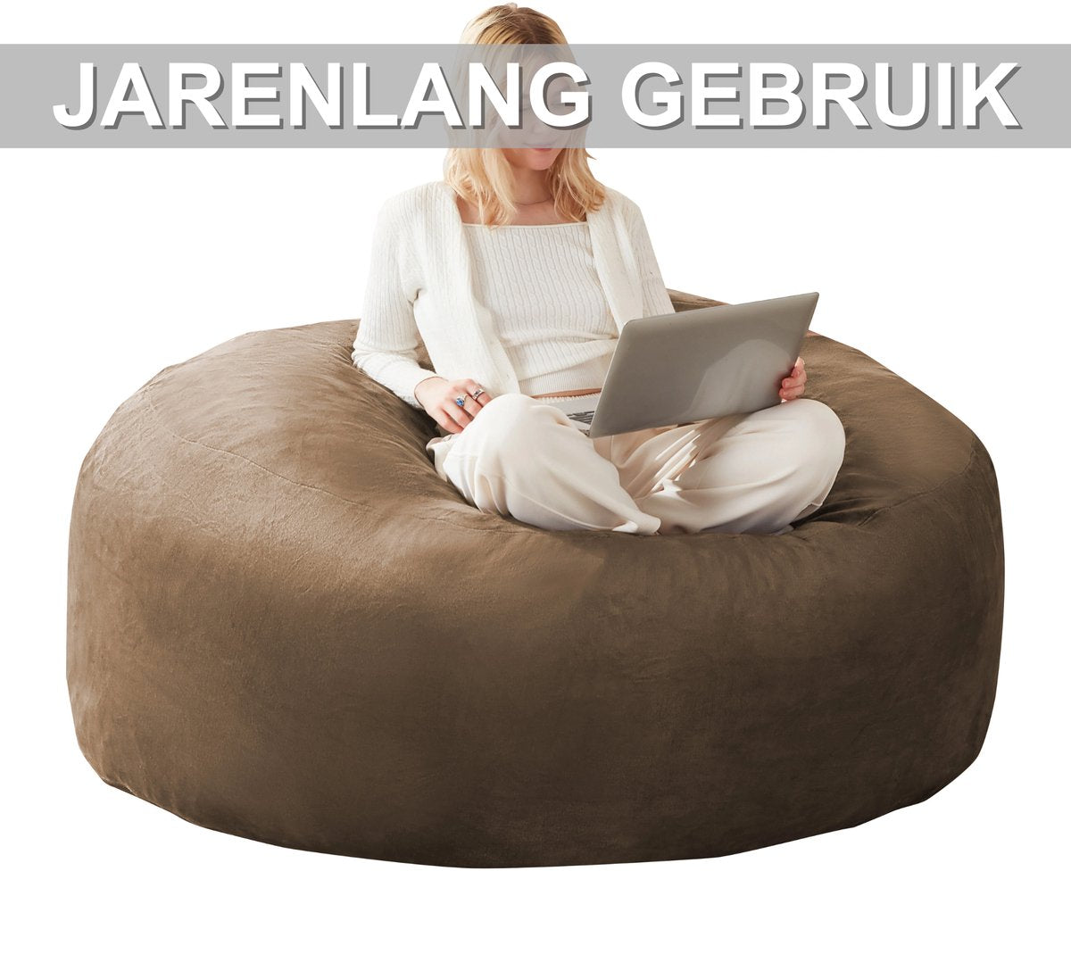 Zitzak Volwassenen – Loungestoel - Voor Slaapkamer & Balkon – Koffie bruin