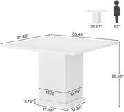 Vierkante Eettafel - Keukentafel - Eetkamertafel - 4 personen - Wit