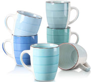 Mizo Mokkenset - 6 stuks - 470ml - Ovaal - Koffiemokken - Melkbeker - Met oor