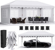 Luxe partytent - Opvouwbaar - Met zijwanden - wit - 300x600cm - Easy up - Paviljoen - Waterdicht weerbestendig - In hoogte verstelbaar