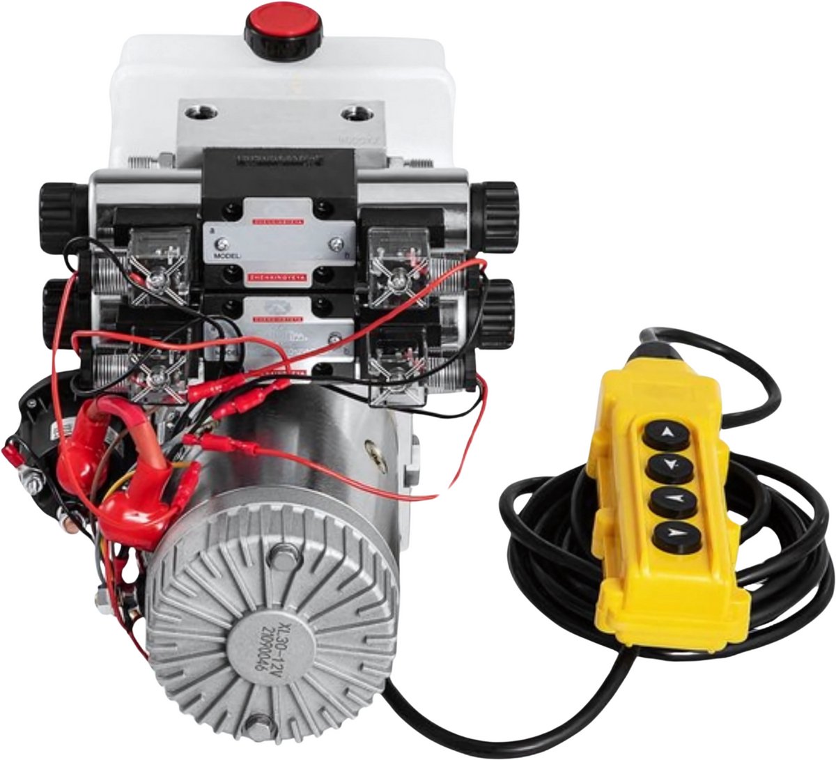 Hydraulische pomp - 12V - Dubbelwerkend - Dump trailer pomp lift - Heftruck - 4,5L reservoir - Voor heftoepassingen
