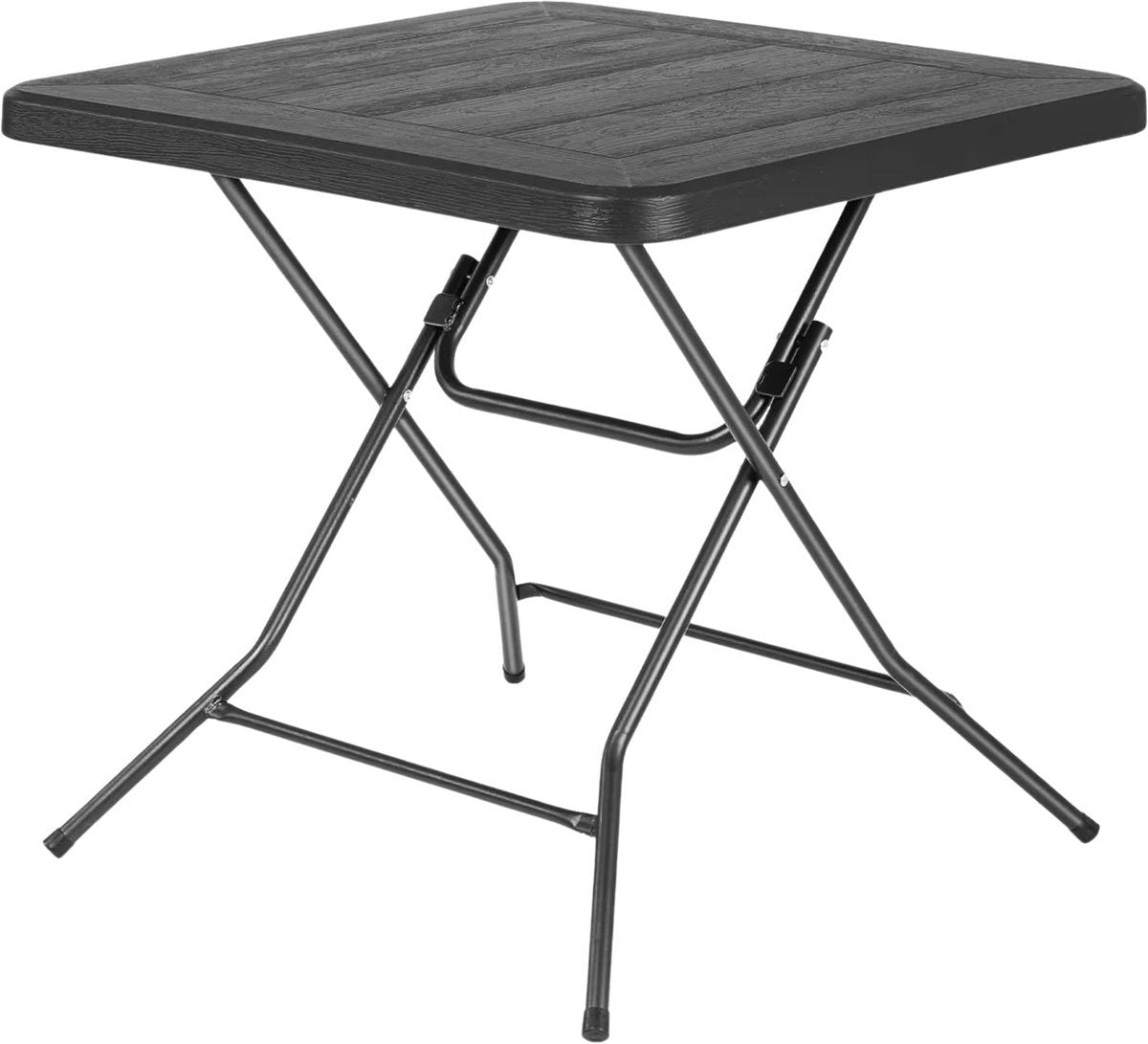 Klaptafel Valora - Kampeertafel - Picknicktafel - Balkontafel - Tuintafel - Met Stalen Frame - Ideaal voor Feest, Keuken en Woonkamer - 80x80x74 cm