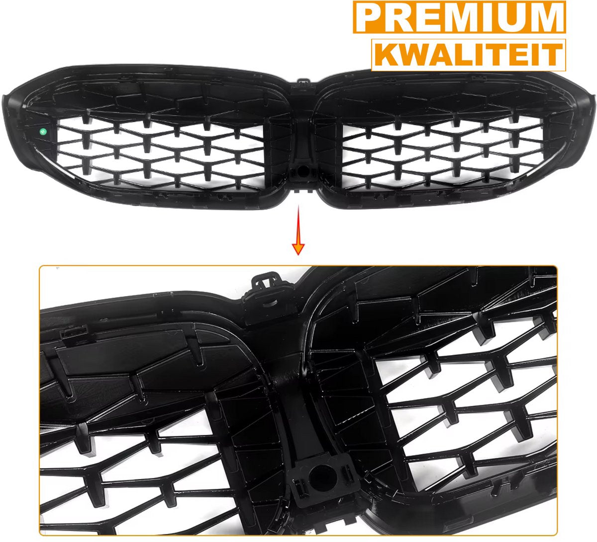 Voorbumper - Voor BMW G20/G21 3-Serie 2018-2021 - Auto accessoires - Niergrille - Front grille - Gloss Zwart