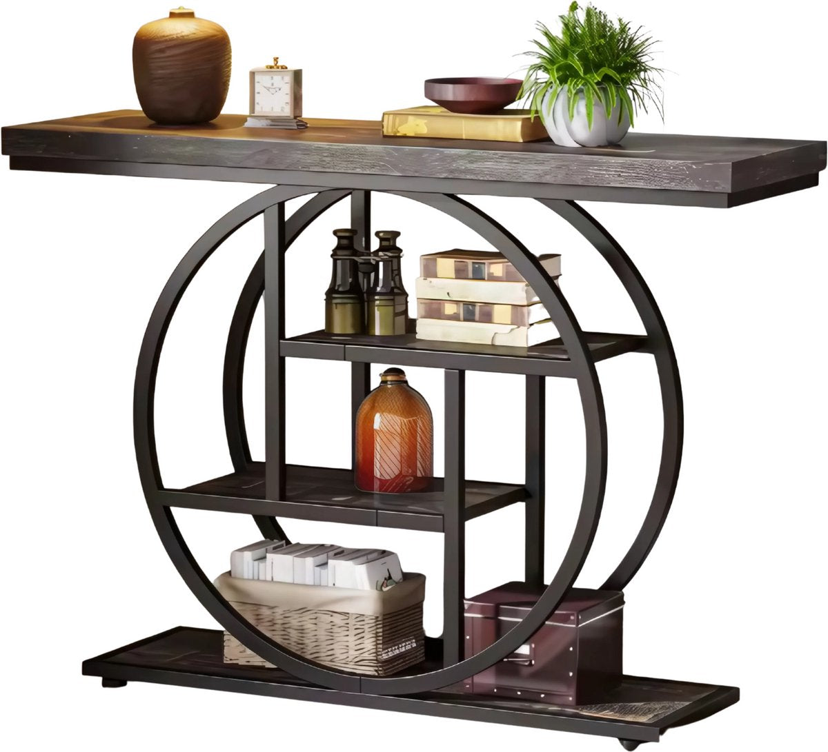 Consoletafel Novio - Sidetafel - Wandtafel - Haltafel - Zwart - Voor Hal of woonkamer of Gang - 100cm