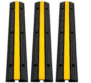 Happyment Kabelbrug - Kabeldrempel - 1 Kanaal - Zwart/Geel - 4 Stuks - 100CM