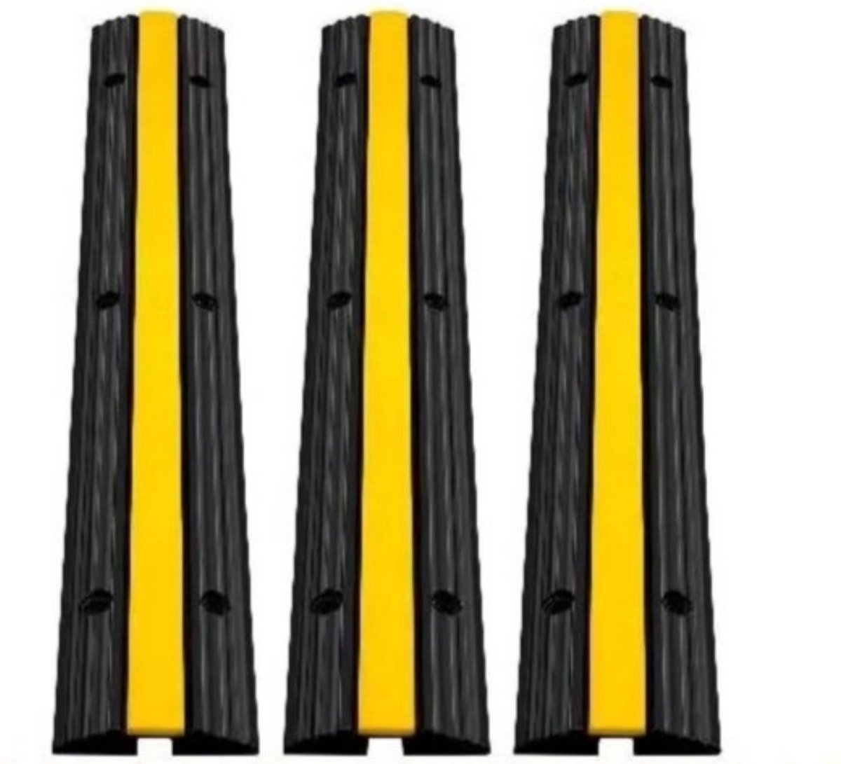Happyment Kabelbrug - Kabeldrempel - 1 Kanaal - Zwart/Geel - 4 Stuks - 100CM