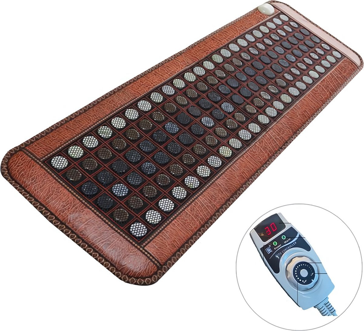 Happyment Infrarood Edelstenen Deluxe - Thermomat - Warmte Therapie Mat - Verwarmde Stenen - Echte Jade - Toermalijn - 60x150cm