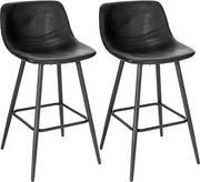 Barkrukken - Zwart - Kunstleer - Ergonomisch - Zithoogte 63cm - Set van 2