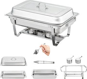 Happyment Buffetwarmer Deluxe - Cateringschaal - Serveerschaal - met Deksel - Warmhoudbakken - 2 stuks