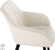 Bolt Edge Eetkamerstoelen - Velvet Creme - Armleuning - Set van 1 - Kuipstoel